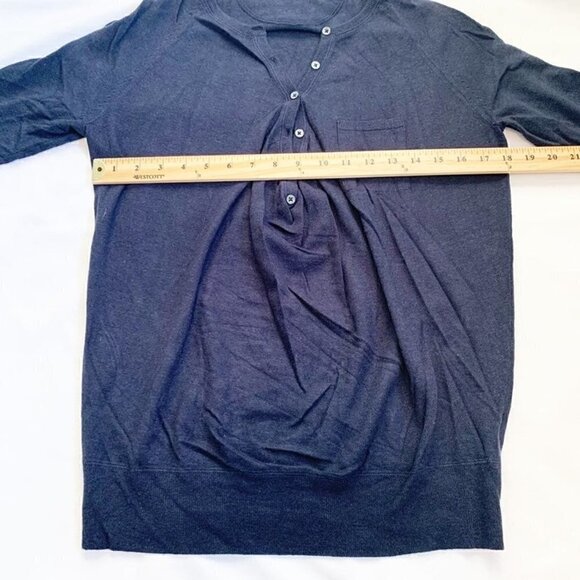 Vince dark navy blue 3/4 sleeve thin lightweight sweater - Medium - Picture 6 of 7